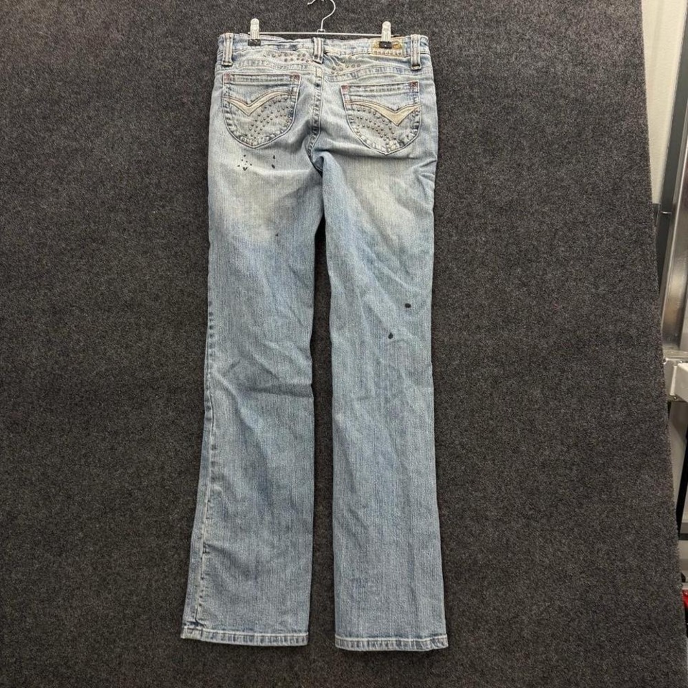 Request  2000s Embellished Flare Jeans Women's 29 Light Wash Rhinestone Denim
